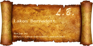 Lakos Bernadett névjegykártya